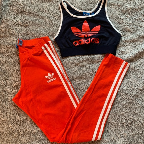 adidas sports bra and leggings set